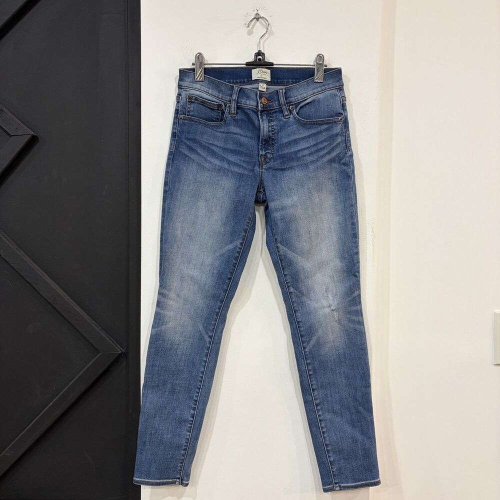 J Crew Toothpick Skinny Ankle Denim Jeans Size 27 Waist Mid Rise